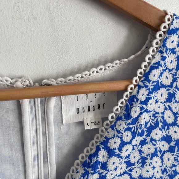 Lost + Wander Villa by the Sea Floral Picot Trim Peasant Minidress - Picture 7 of 9